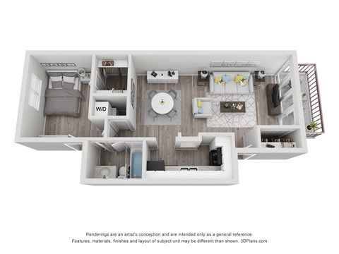 a stylized floor plan of a 2100 sq ft apartment